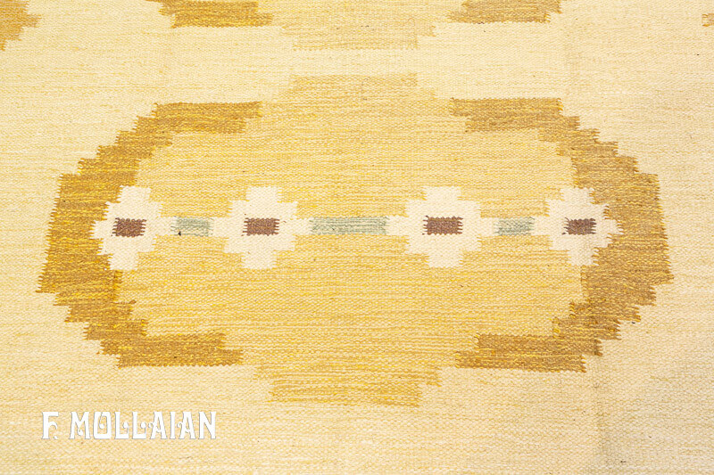 Semi-Antique Swedish Kilim n°:96342389